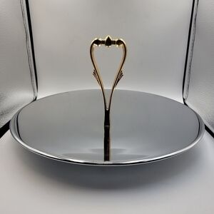 KROMEX Vintage Chrome Serving Tray with Handle - Made in USA